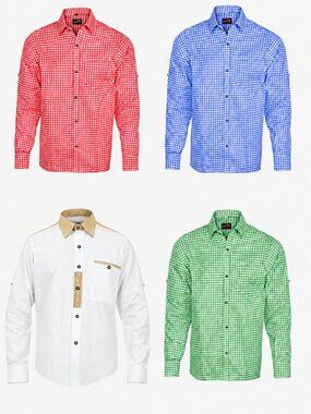 Men's Oktoberfest Bavarian Shirt German Trachten Lederhosen Shirt